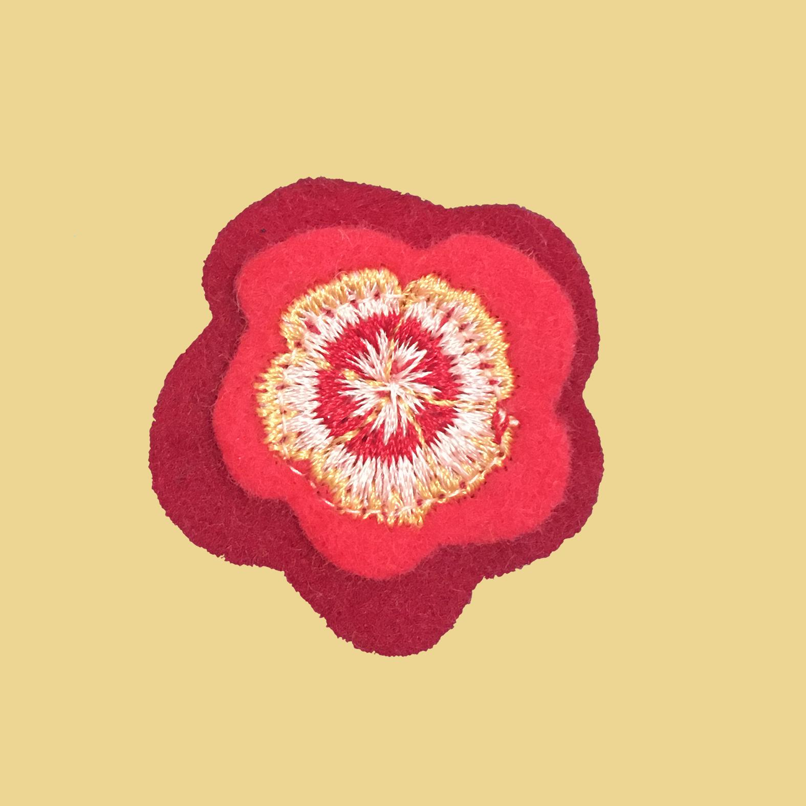 Bloem button rood
